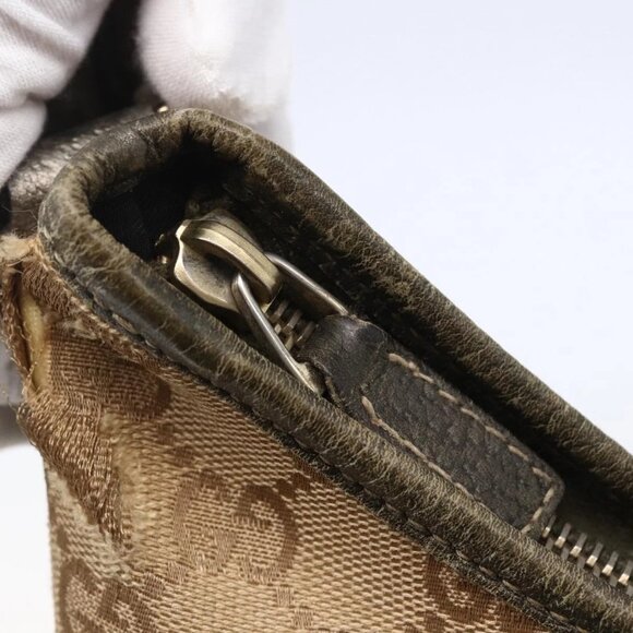 GUCCI GG Canvas Abbey Shoulder Bag Beige Gold - Picture 13 of 16